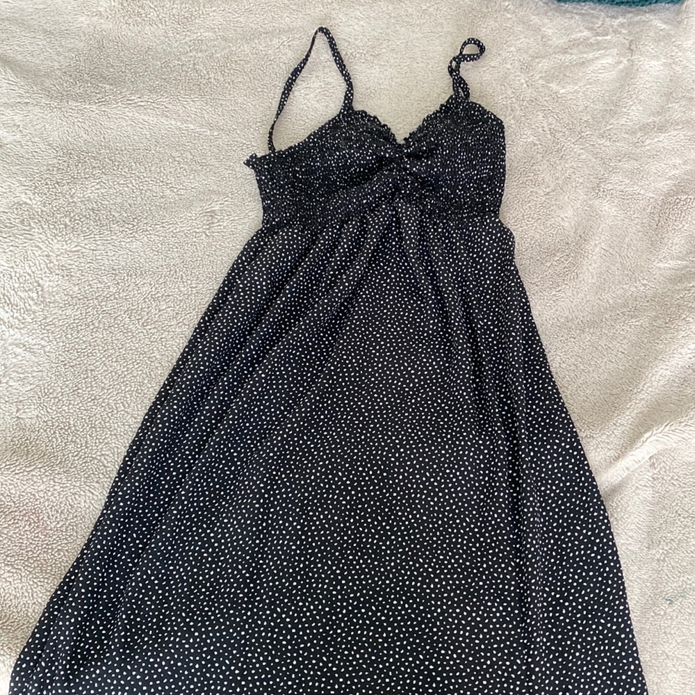 black midi dress with slit